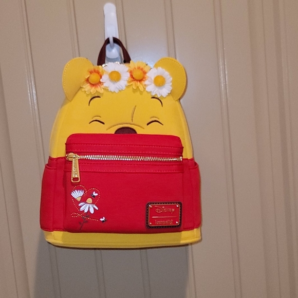 Disney Handbags - Winnie the Pooh Floral Crown Flocked Mini Backpack